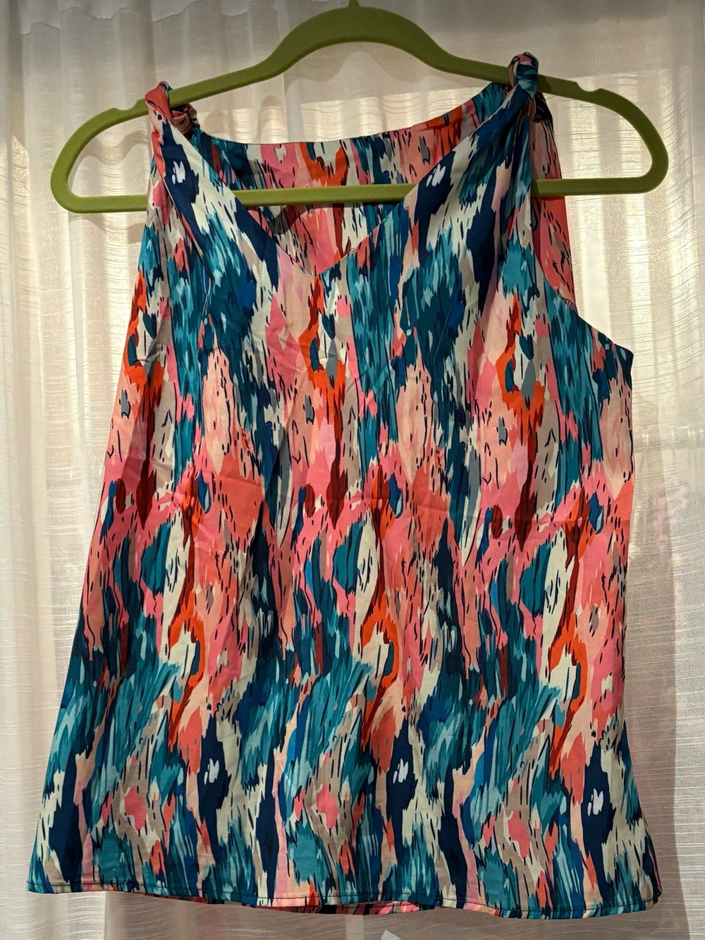 SHEIN Multicolor Abstract Print Knot-Strap Camisole
